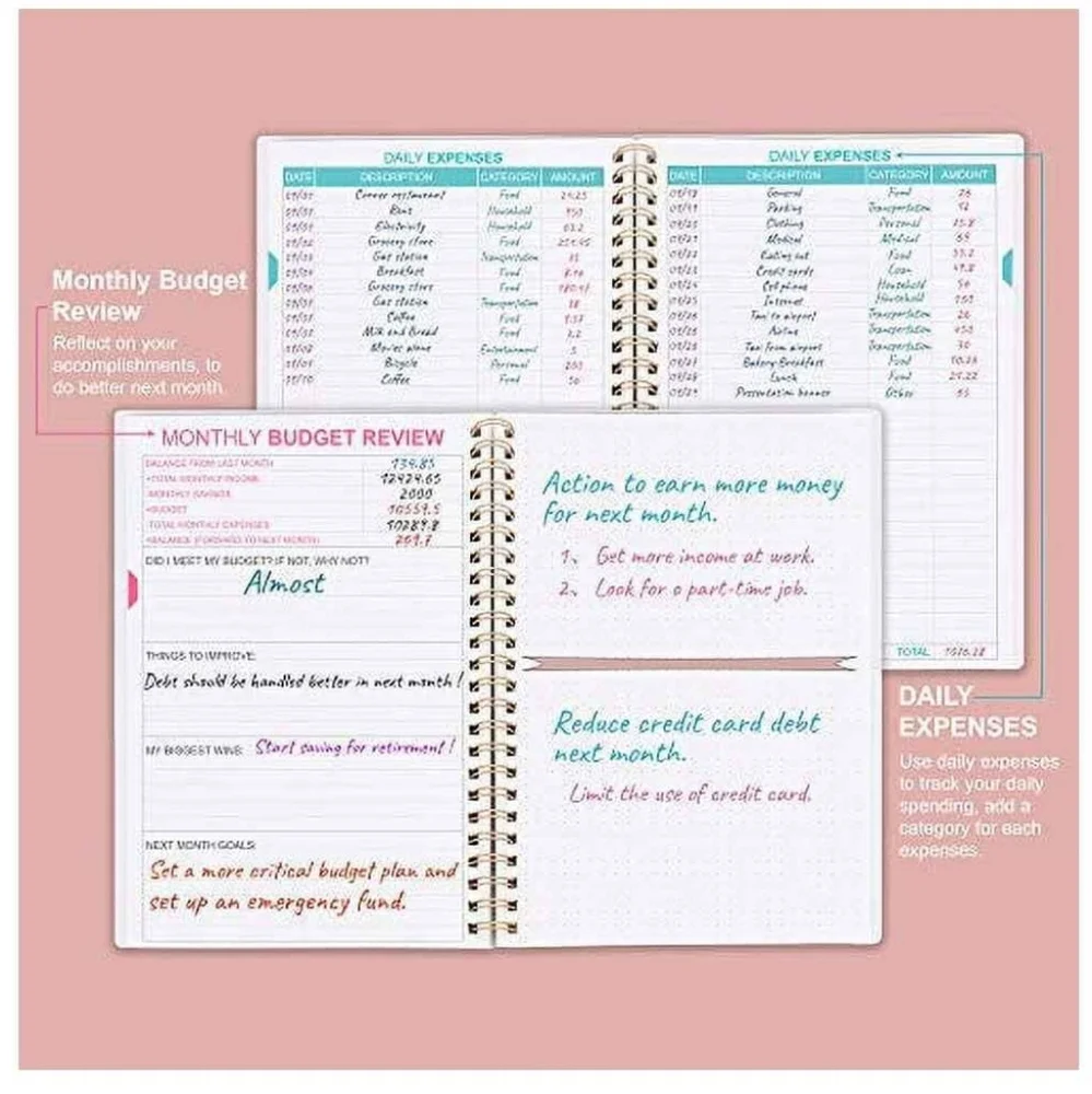New Monthly Budget Planner Book with Expense Tracker Notebook. A Best Seller!